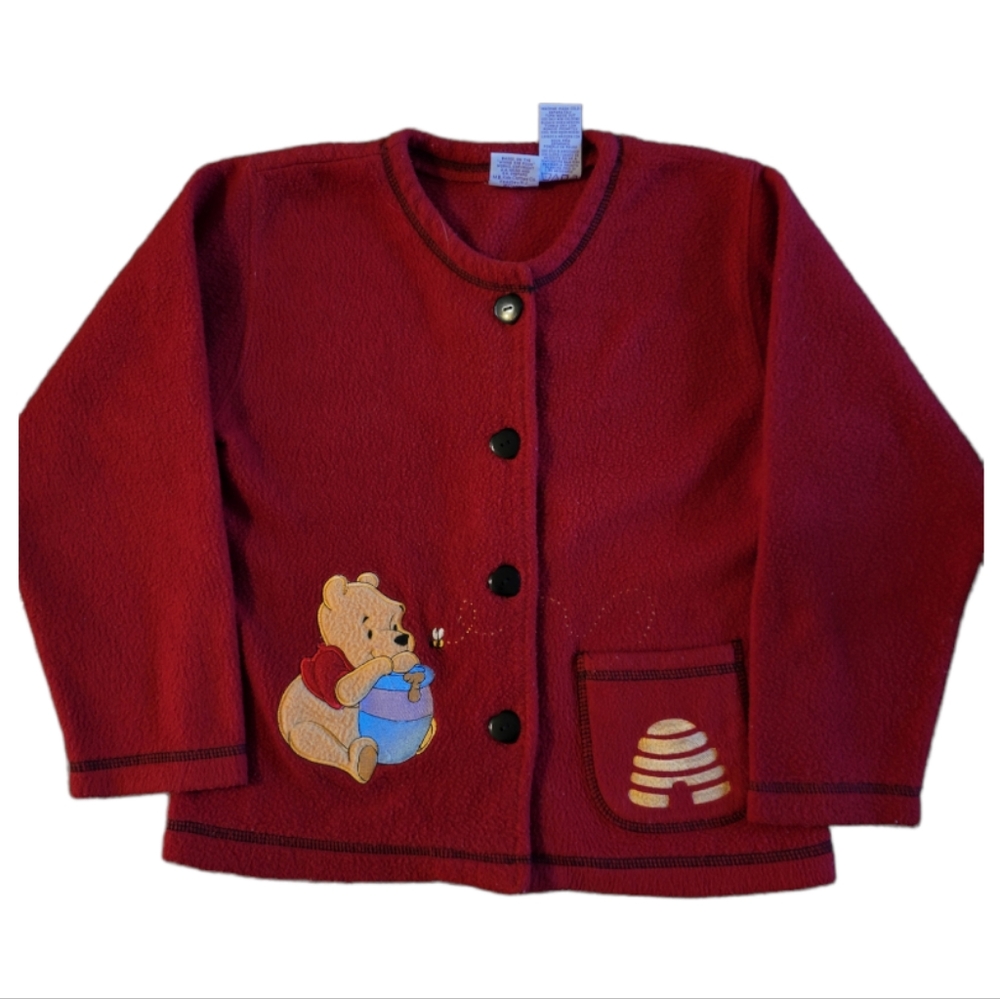 Vtg Girl's Disney Winnie The Pooh Button Up Warm Heavy Shirt/Fall Jacket